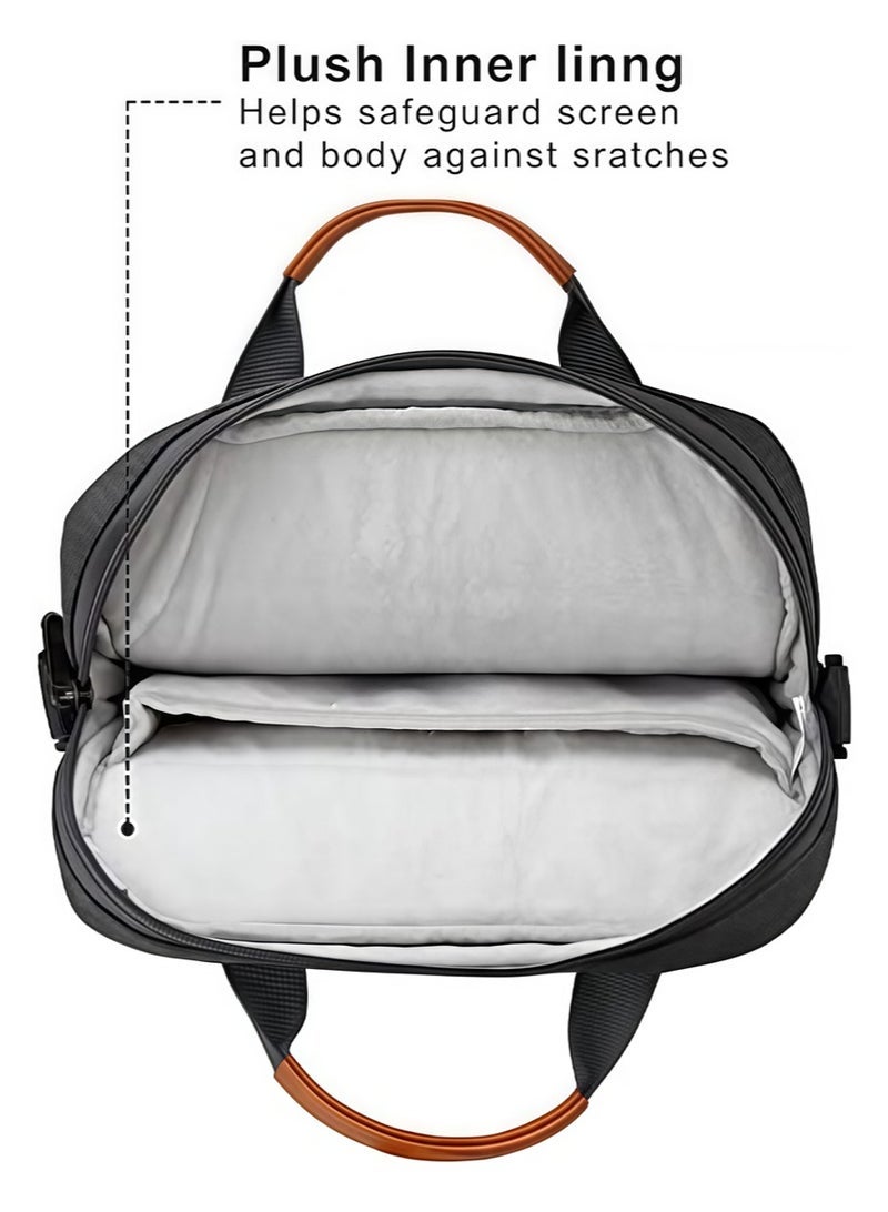 Nadrab 13-14.1 Inch Laptop Sleeve Bag, Internal 33x24.2x5cm, Fits MacBook Air 13.6" M5 2026 / MacBook Pro 14.2" M5 2026, iPad Pro 13" M5, Huawei MatePad Pro 13.2", Shockproof Carrying Case with Handle & Strap，black - Image 5